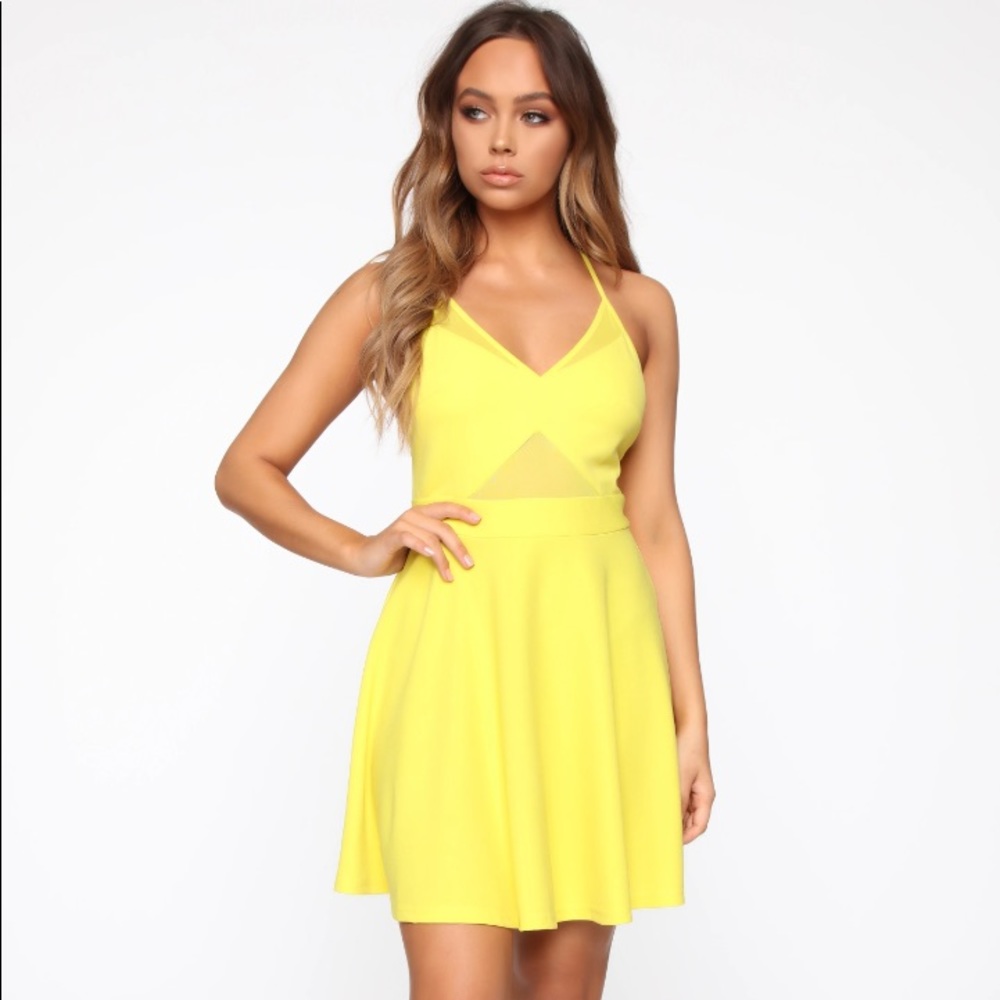 Addicted To Your Love Fit & Flare Yellow Dress